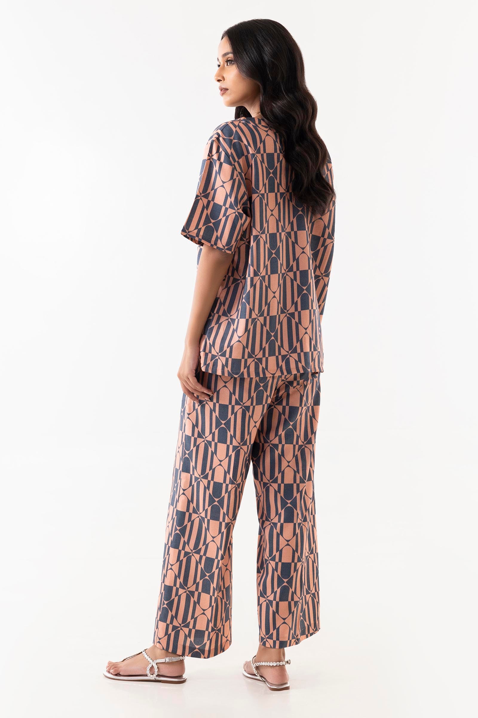 Stitched Multi Printed Cord Set Secondary image