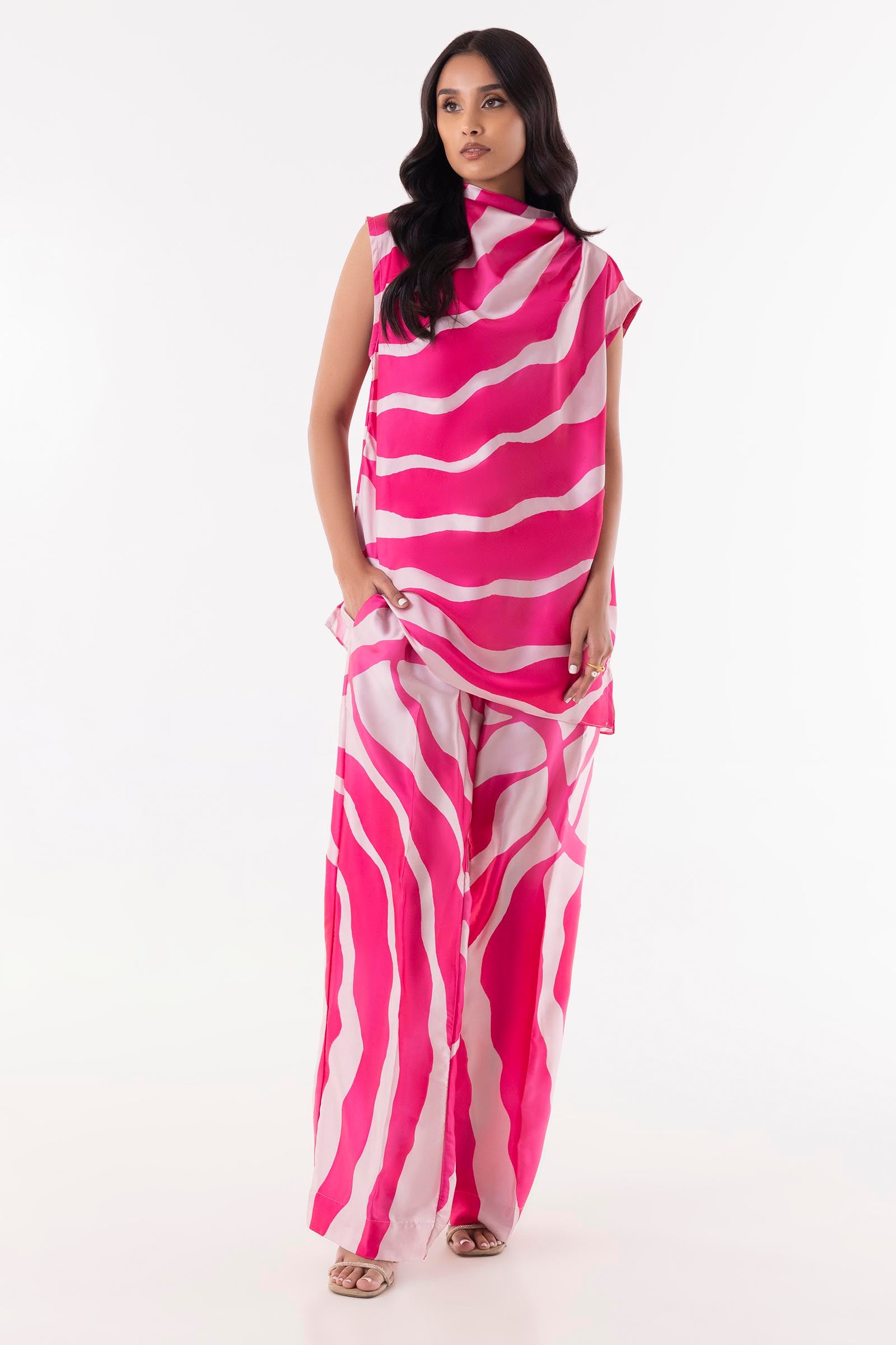 Stitched Pink Cord Set Main image