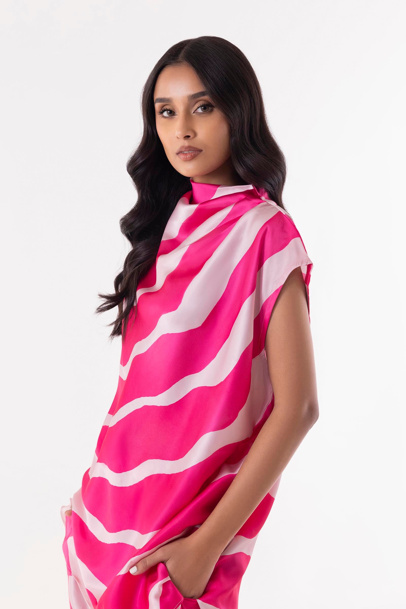Stitched Pink Cord Set Secondary image