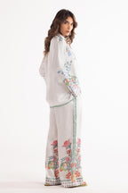 Stitched Printed Wesst Satin Shirt + Culotte