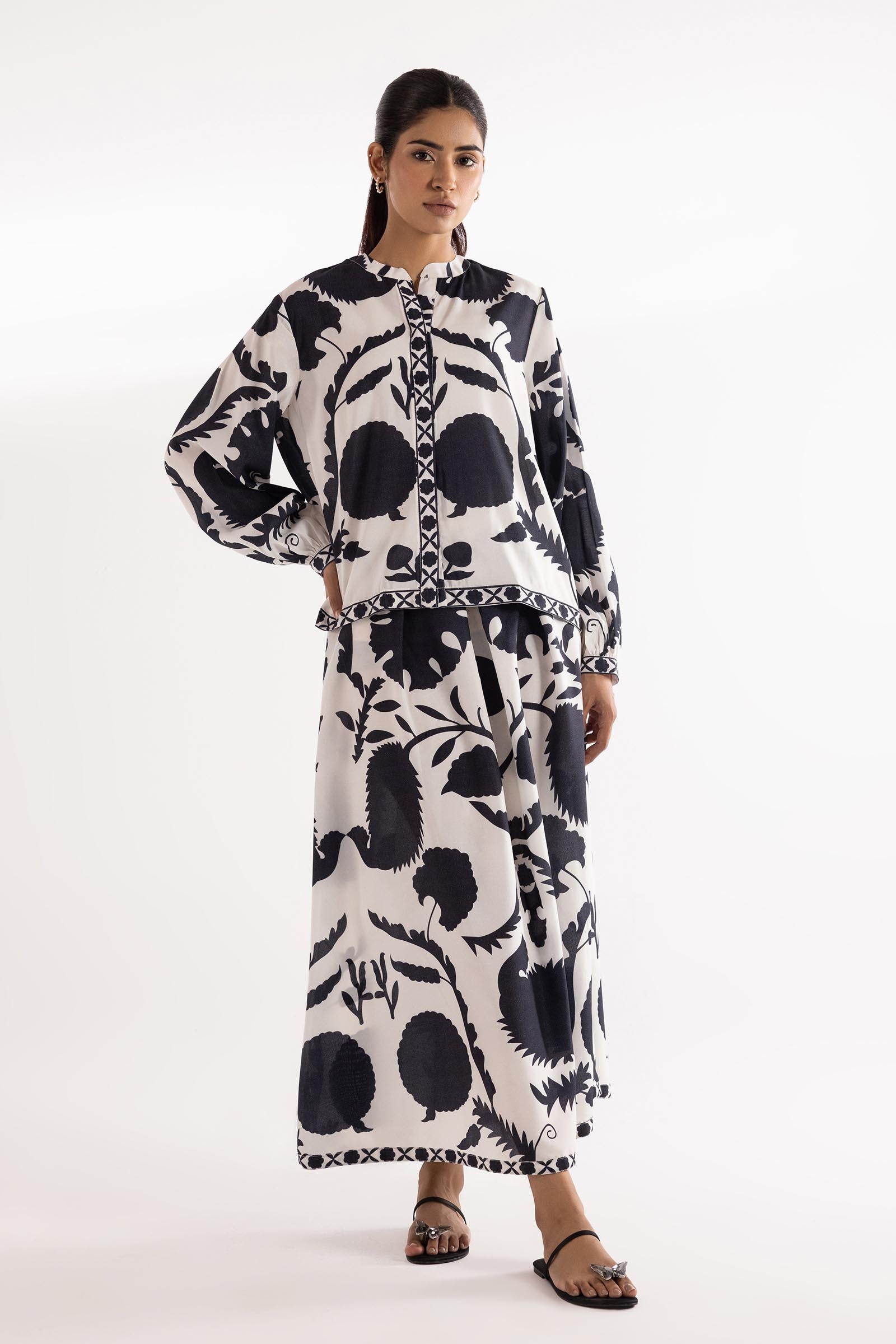 Stitched Printed Cambric Shirt + Skirt Main image