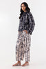 Stitched White And Black Printed Cord Set