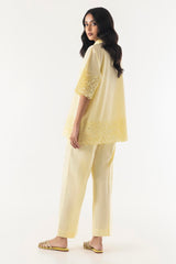 Stitched Solid Schiffli Co-ord Set