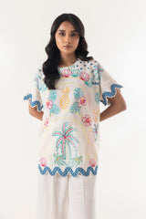 Stitched Embroidered Fusion Shirt