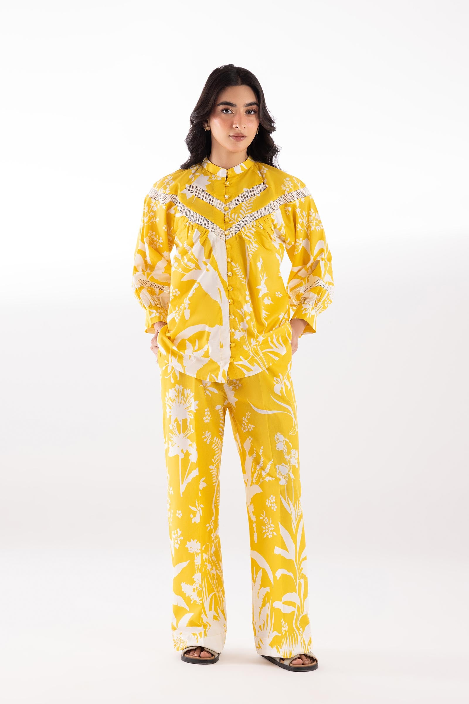 Stitched Embroidered Wesst Lawn Shirt + Culotte Main image
