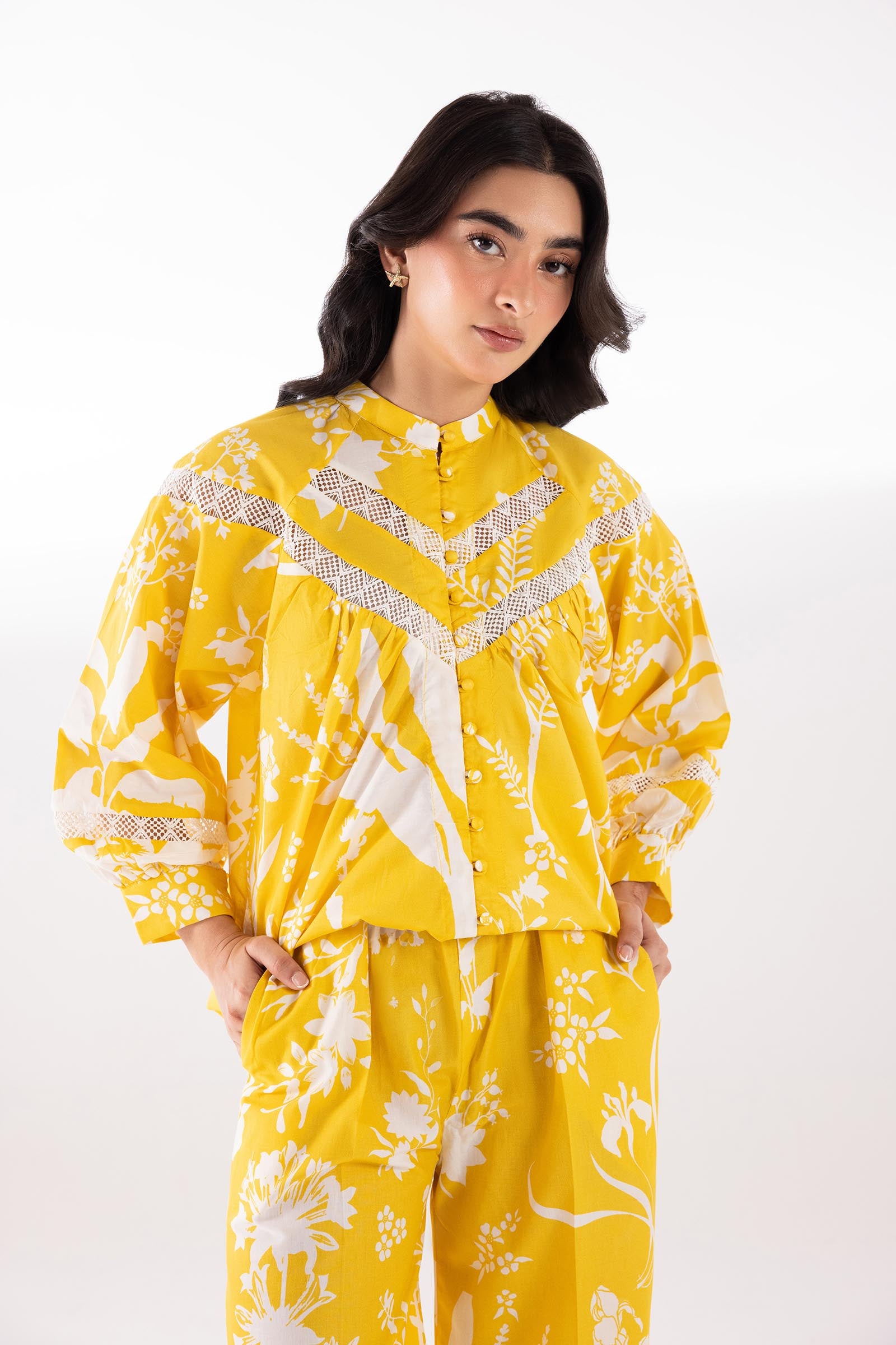 Stitched Embroidered Wesst Lawn Shirt + Culotte Secondary image