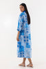 Stitched Blue Printed Dress