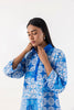Stitched Blue Printed Dress