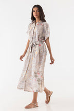 Stitched Floral Printed Dress