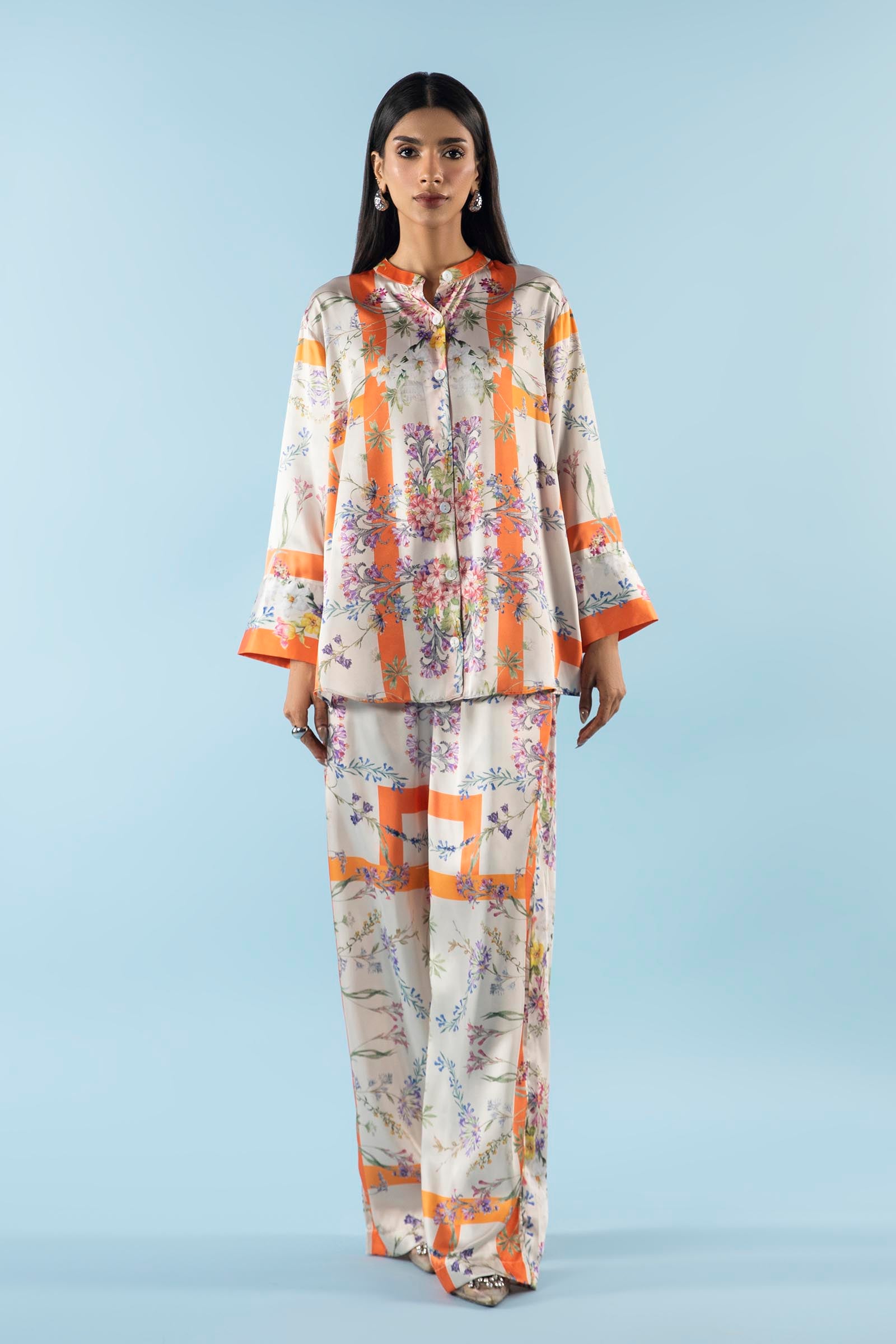 Stitched Satin Shirt + Culotte Main image