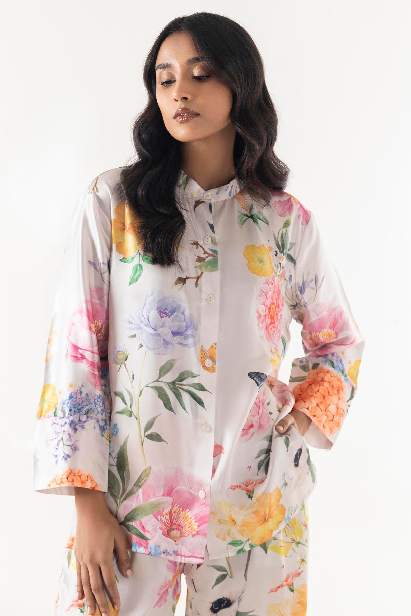 Stitched Satin Shirt + Bottom Secondary image