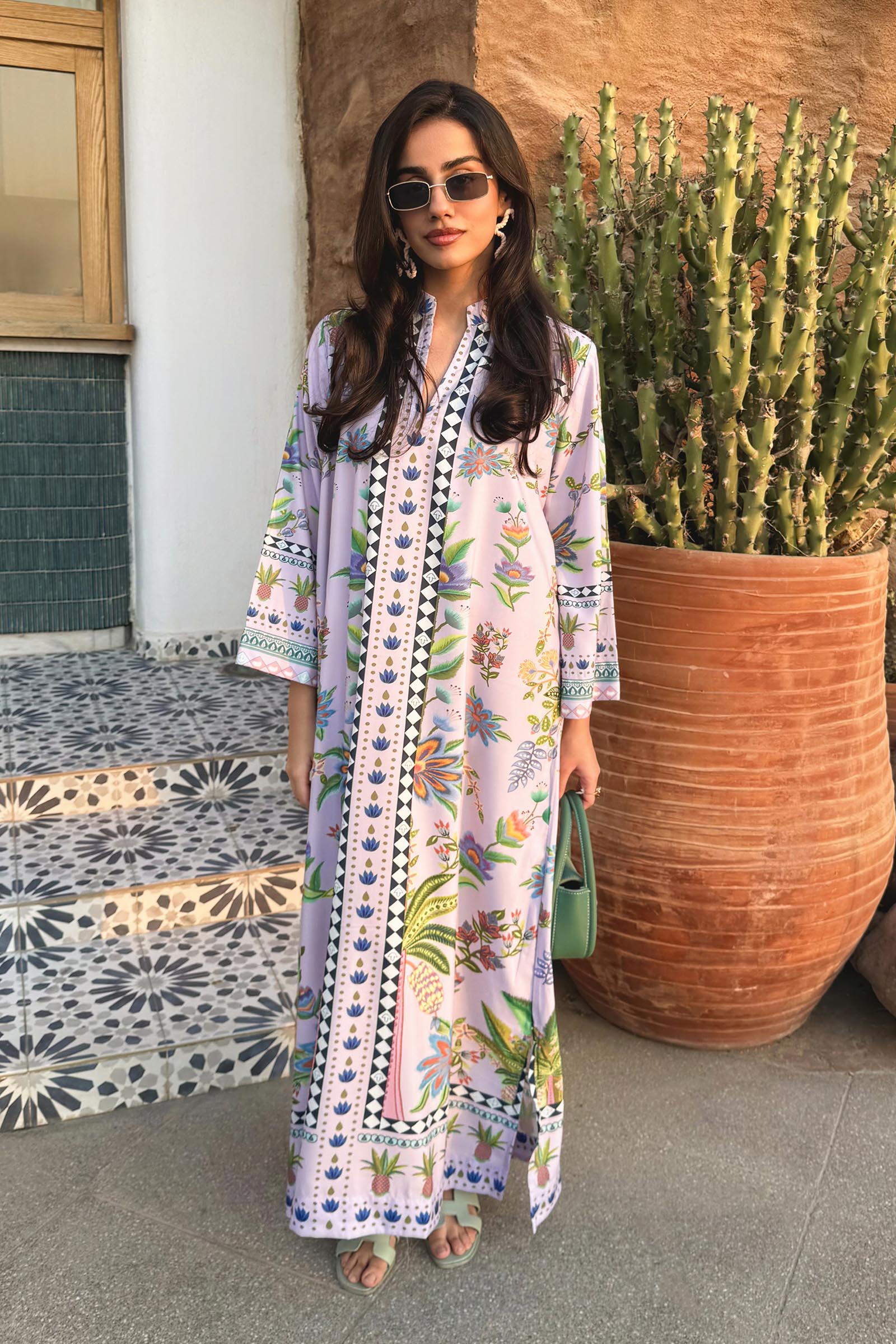 Stitched Printed Lawn West Shirt Main image