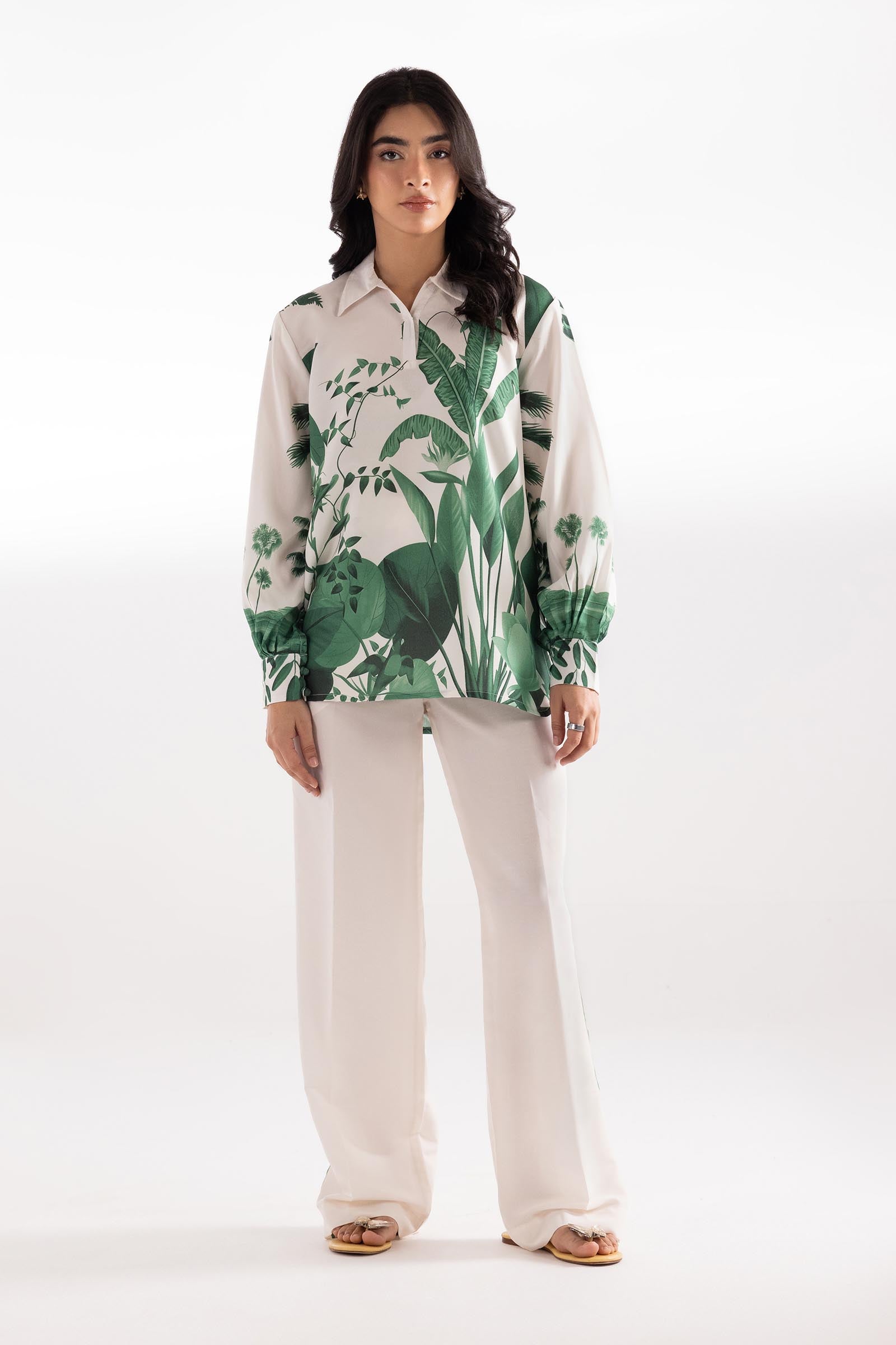 Stitched Printed Wesst Lawn Shirt + Culotte Main image
