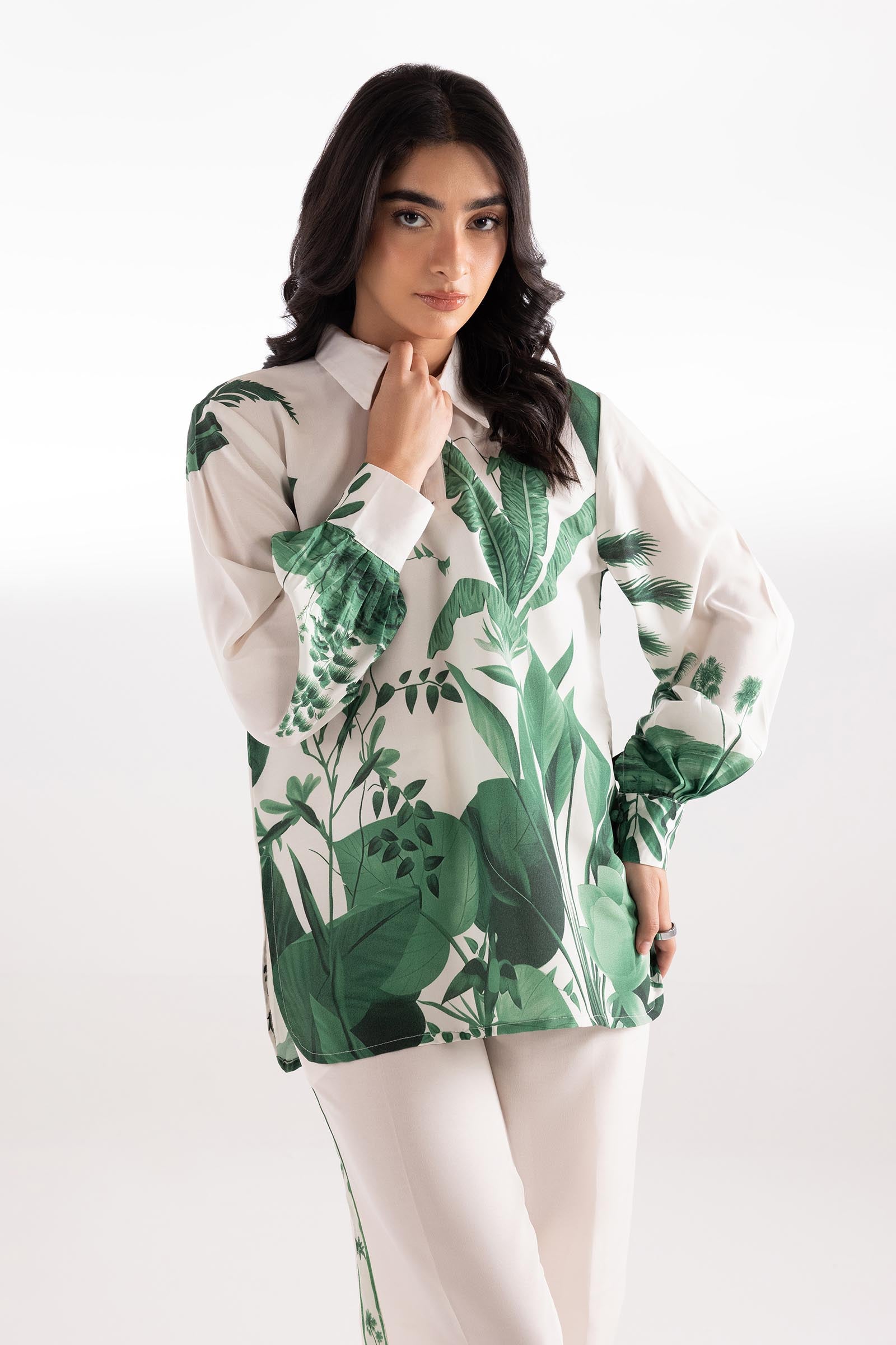 Stitched Printed Wesst Lawn Shirt + Culotte Secondary image