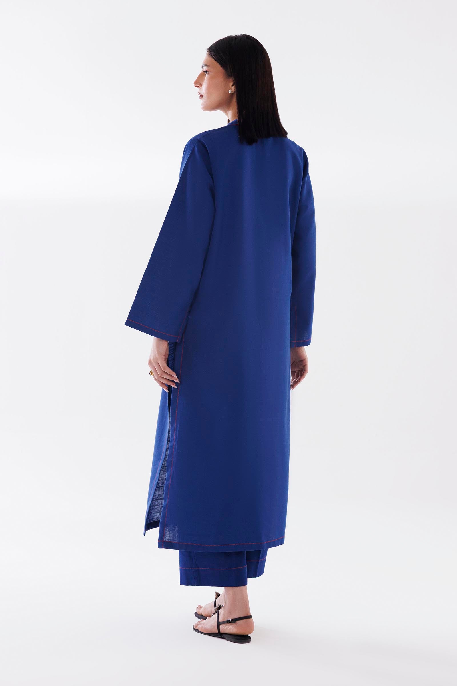 Stitched Dyed Khaddar Shirt + Culotte Secondary image