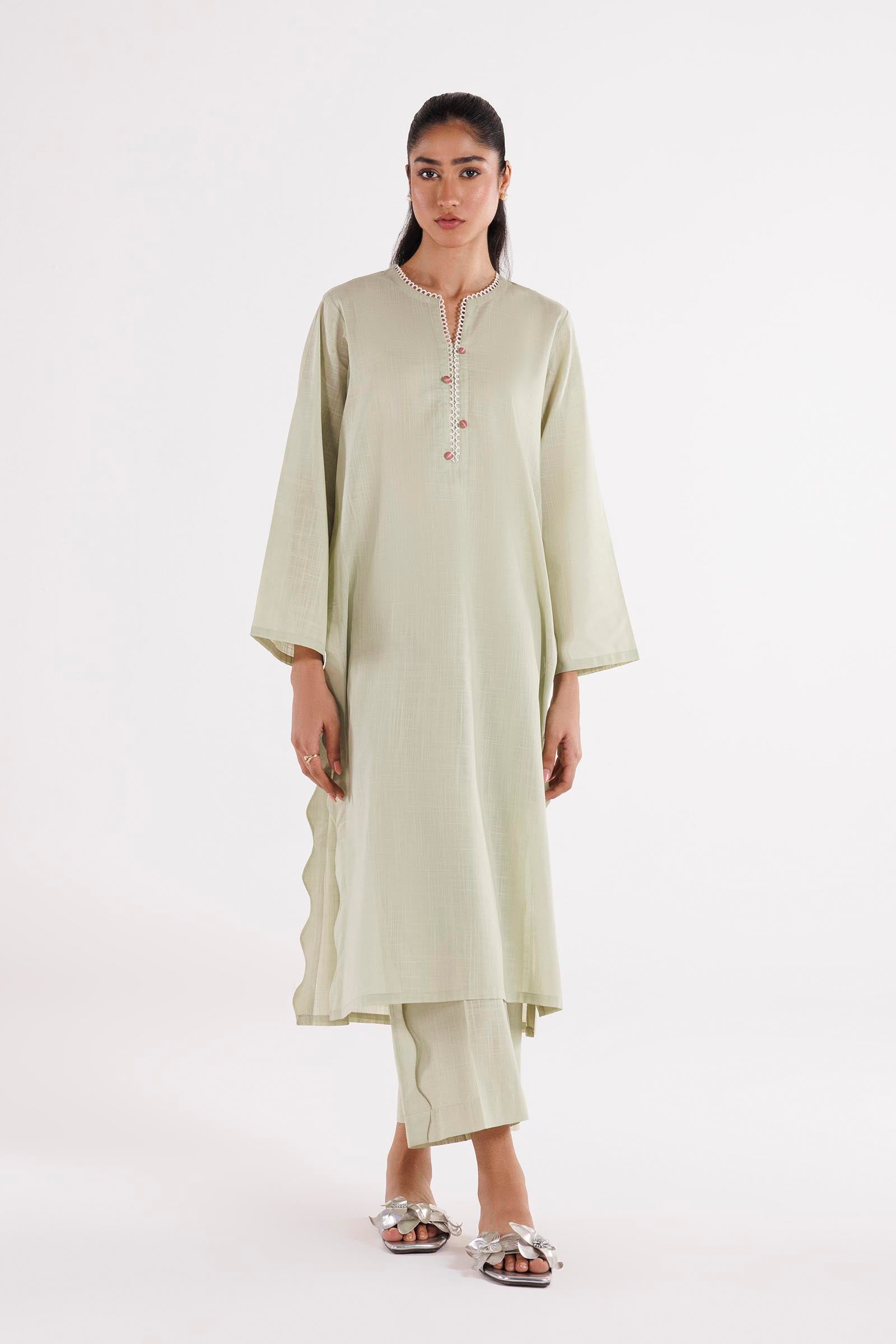 Stitched Dyed Lawn Shirt + Culotte Secondary image