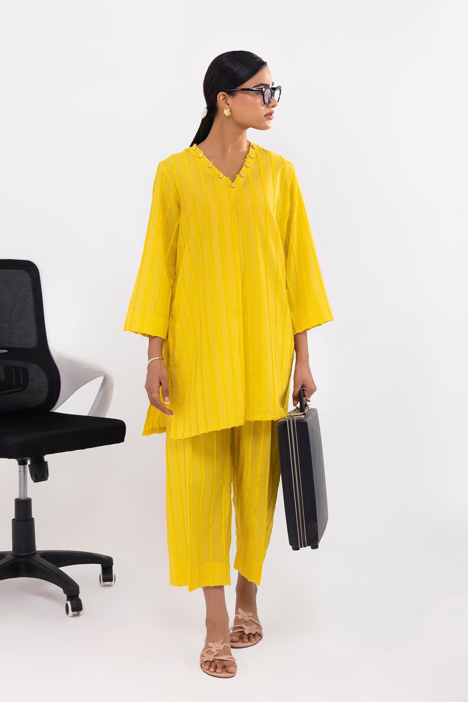 Stitched Dyed Brochia Shirt + Culotte Main image