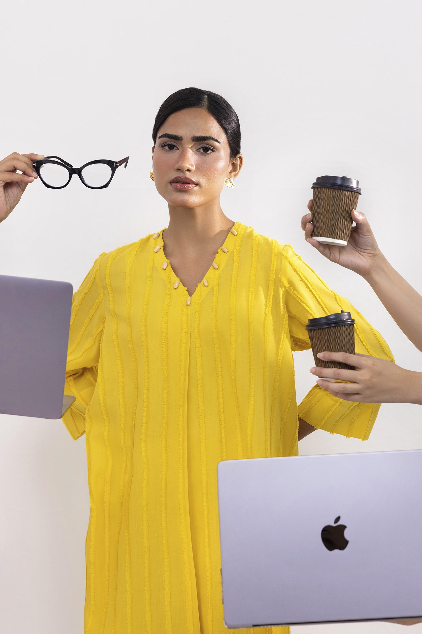Stitched Dyed Brochia Shirt + Culotte