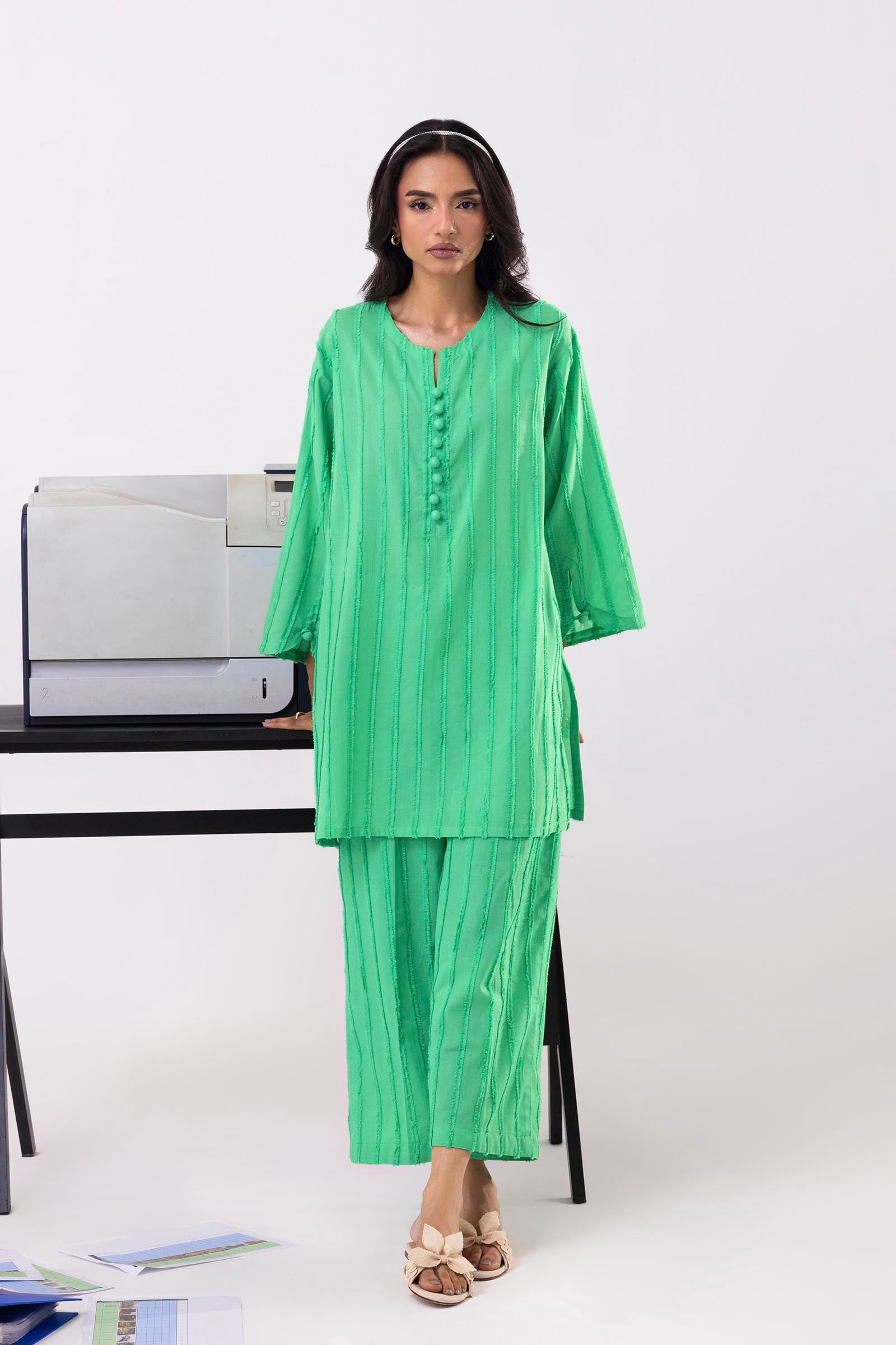 Stitched Dyed Brochia Shirt + Culotte Main image