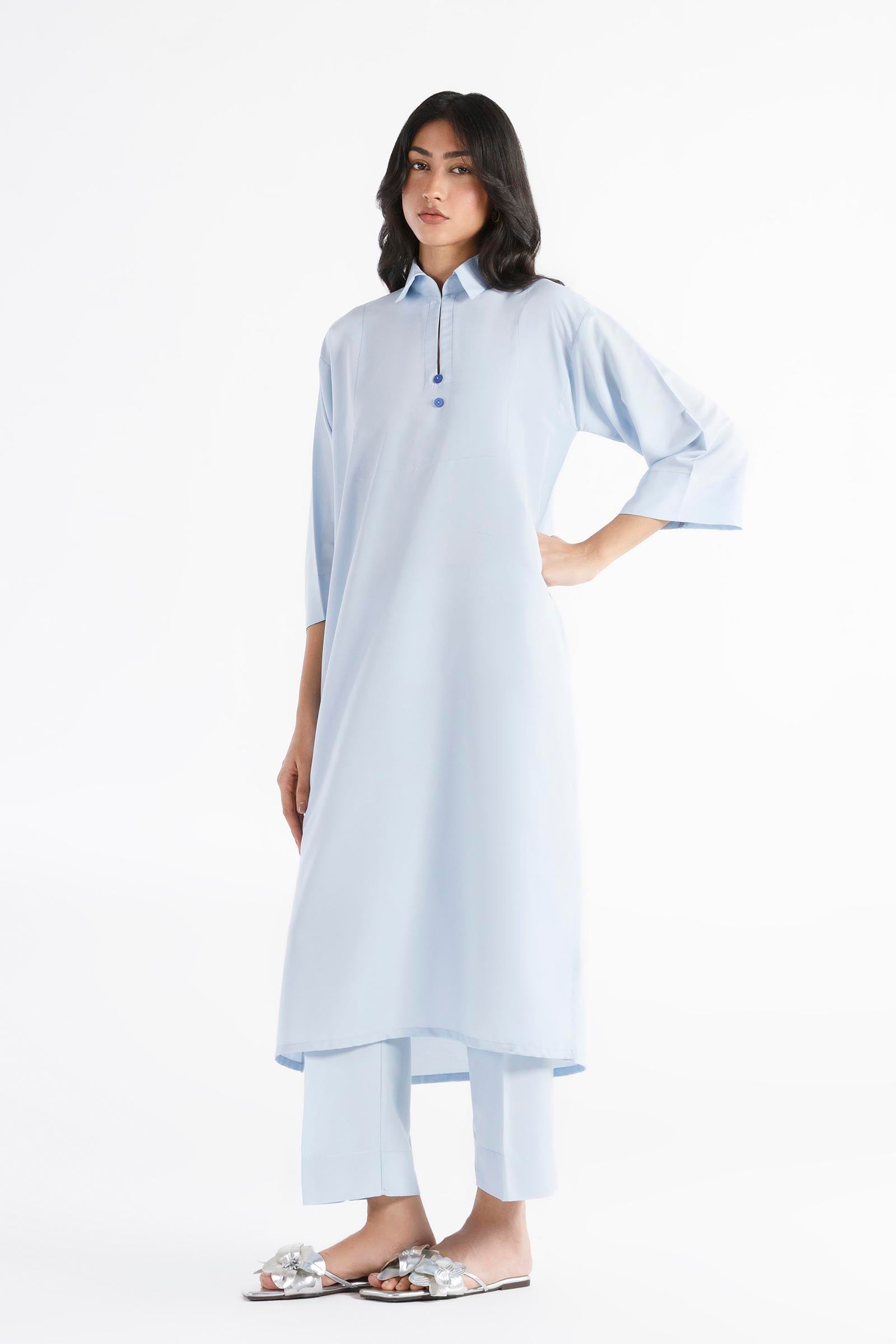 Stitched Linen Shirt+Culotte Main image
