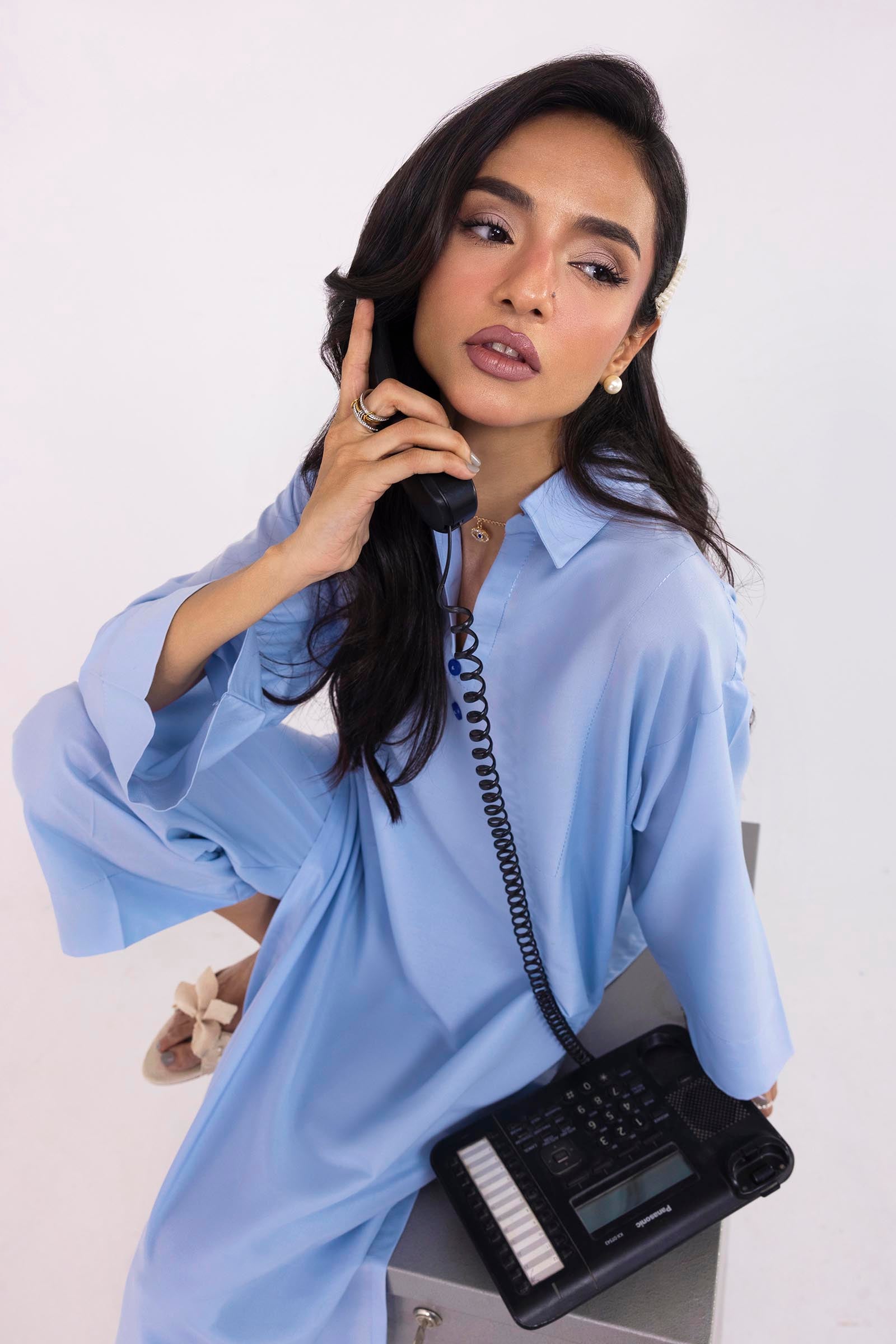 Stitched Linen Shirt+Culotte Secondary image