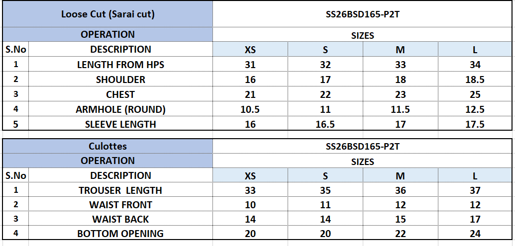 Size Chart