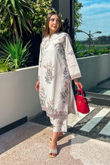 Stitched Printed Slub Shirt + Culotte