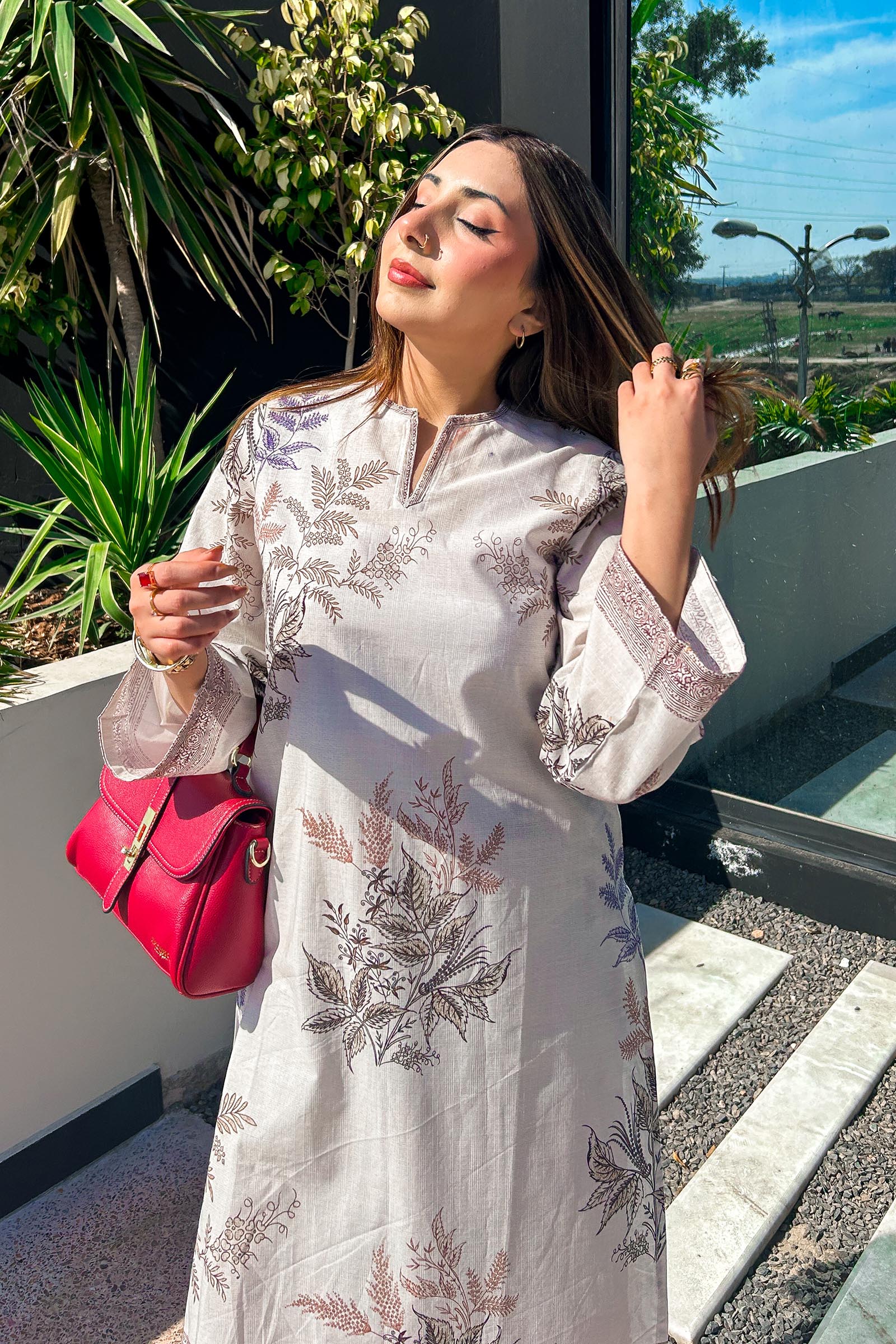 Stitched Printed Slub Shirt + Culotte Secondary image
