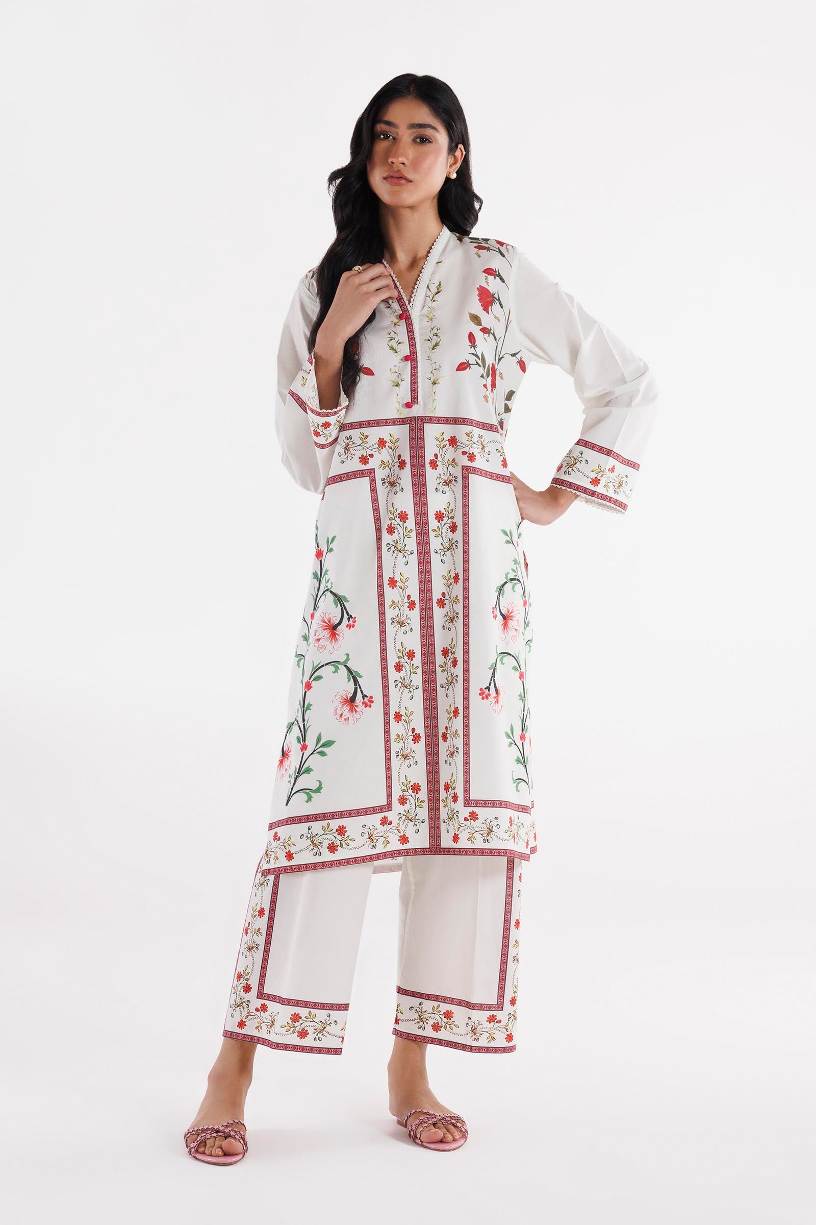 Stitched Printed Lawn Shirt + Culotte Main image