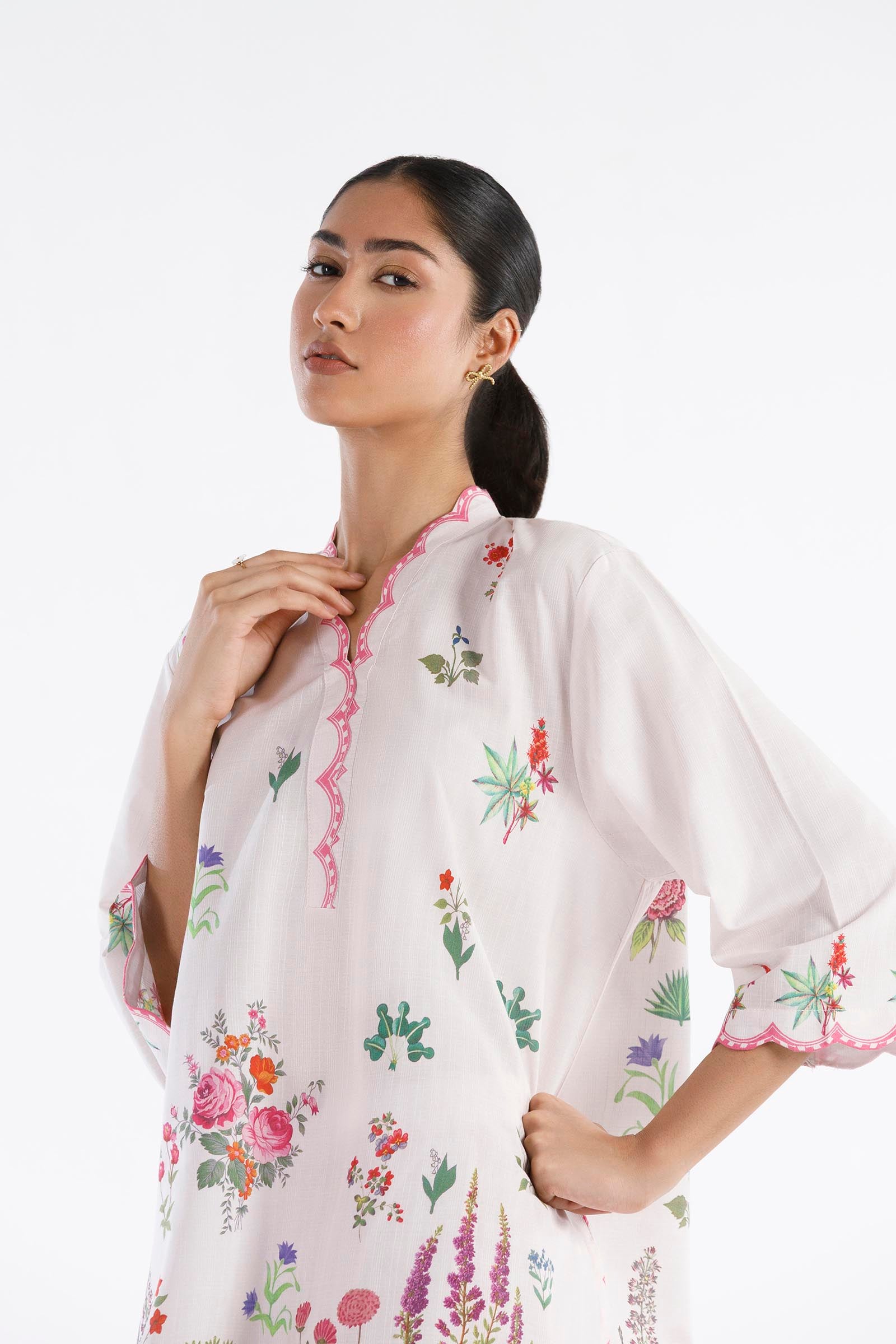 Stitched Printed Slub Shirt + Culotte Secondary image