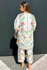 Stitched Printed Slub Shirt + Culotte