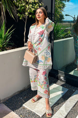 Stitched Printed Slub Shirt + Culotte