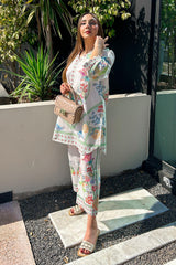 Stitched Printed Slub Shirt + Culotte