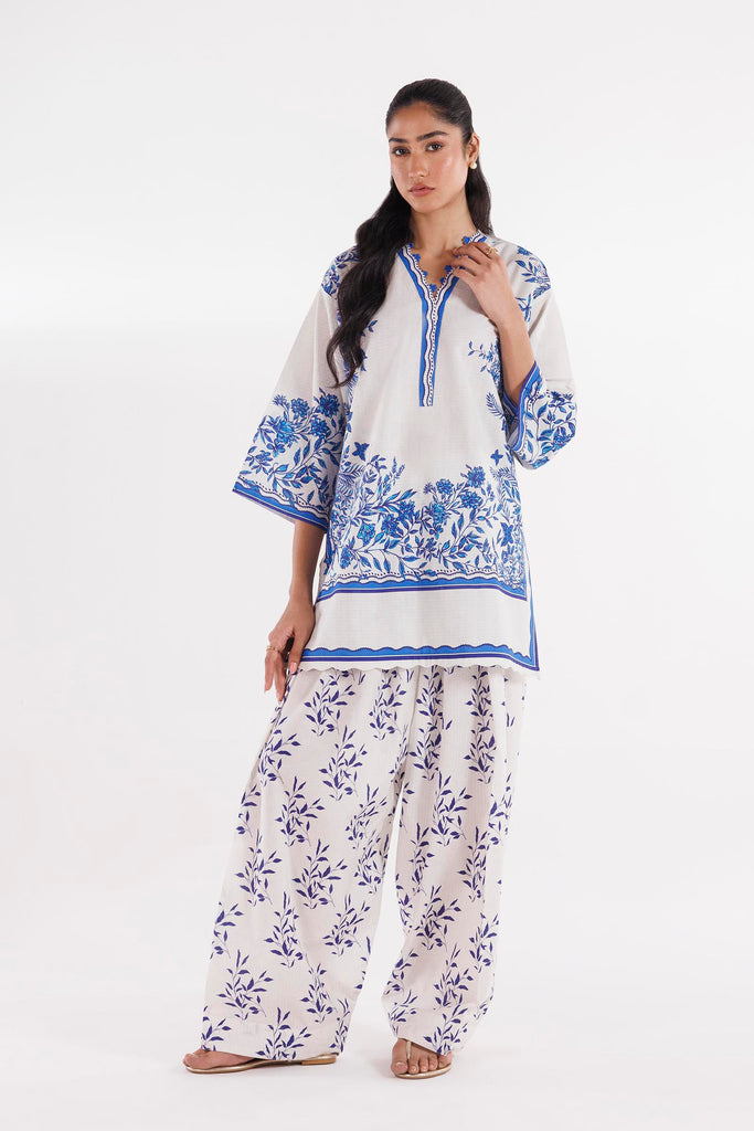 Stitched Printed Slub Shirt + Shalwar