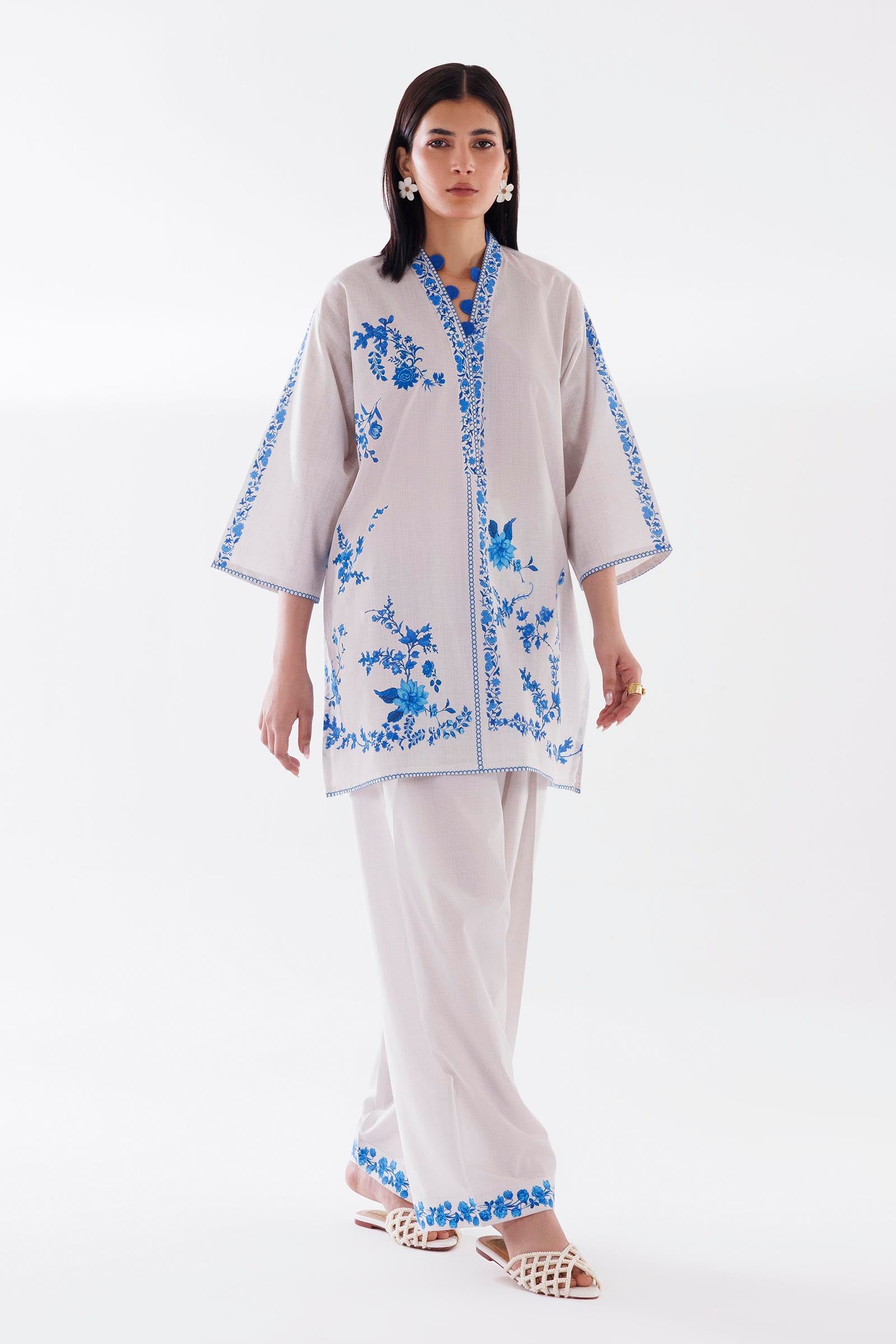 Stitched Printed Slub Shirt + Shalwar Main image