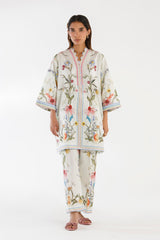 Stitched Printed Slub Shirt + Culotte