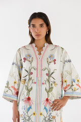 Stitched Printed Slub Shirt + Culotte