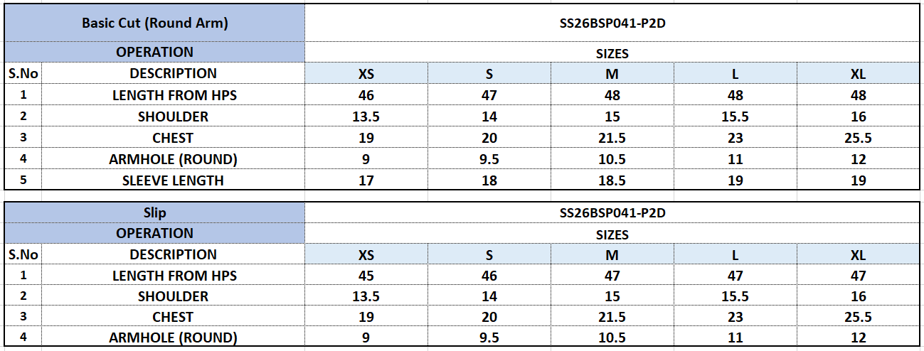 Size Chart