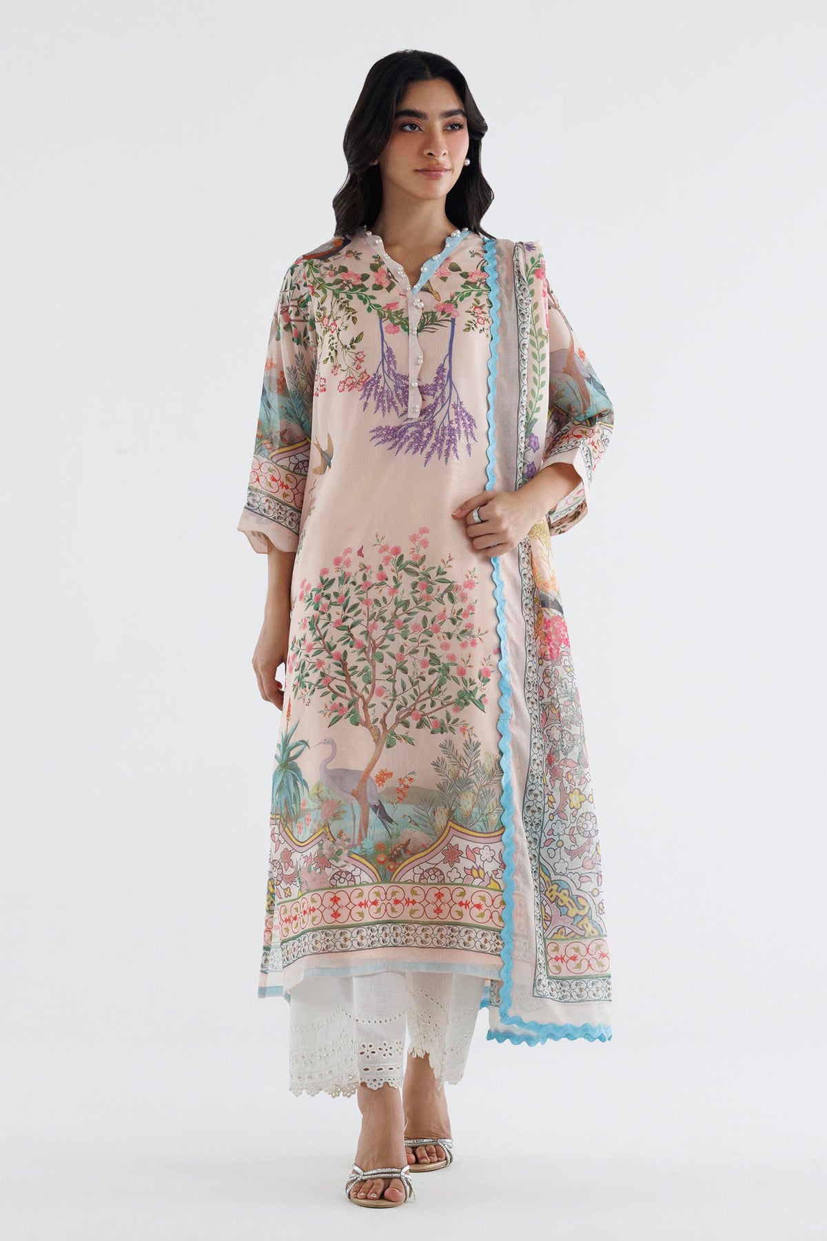 Stitched Printed Poly Silk Silk Shirt+ Dupatta Main image