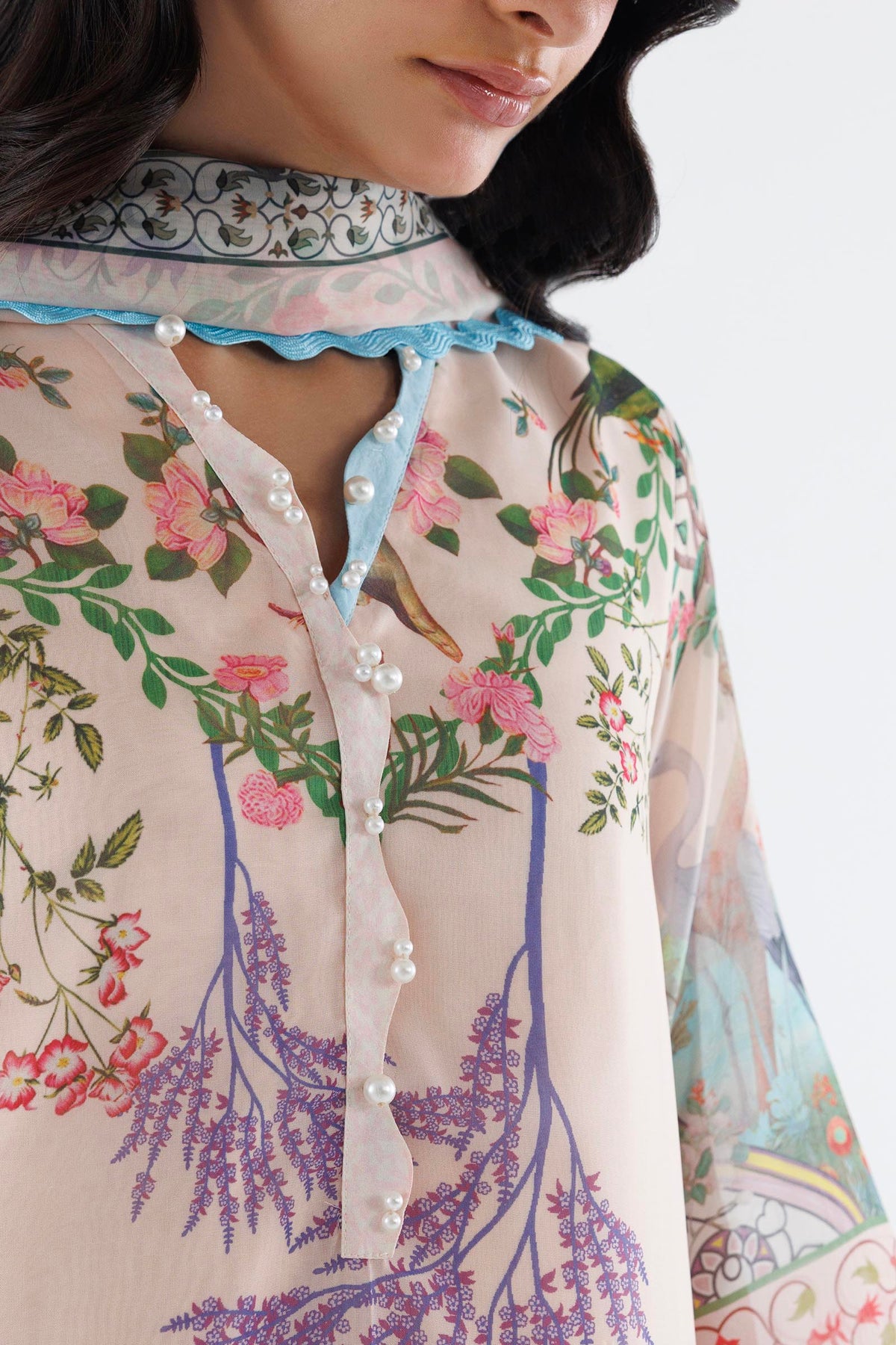 Stitched Printed Poly Silk Silk Shirt+ Dupatta