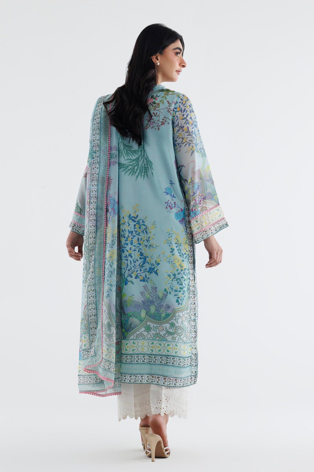 Stitched Printed Poly Silk Shirt+ Dupatta
