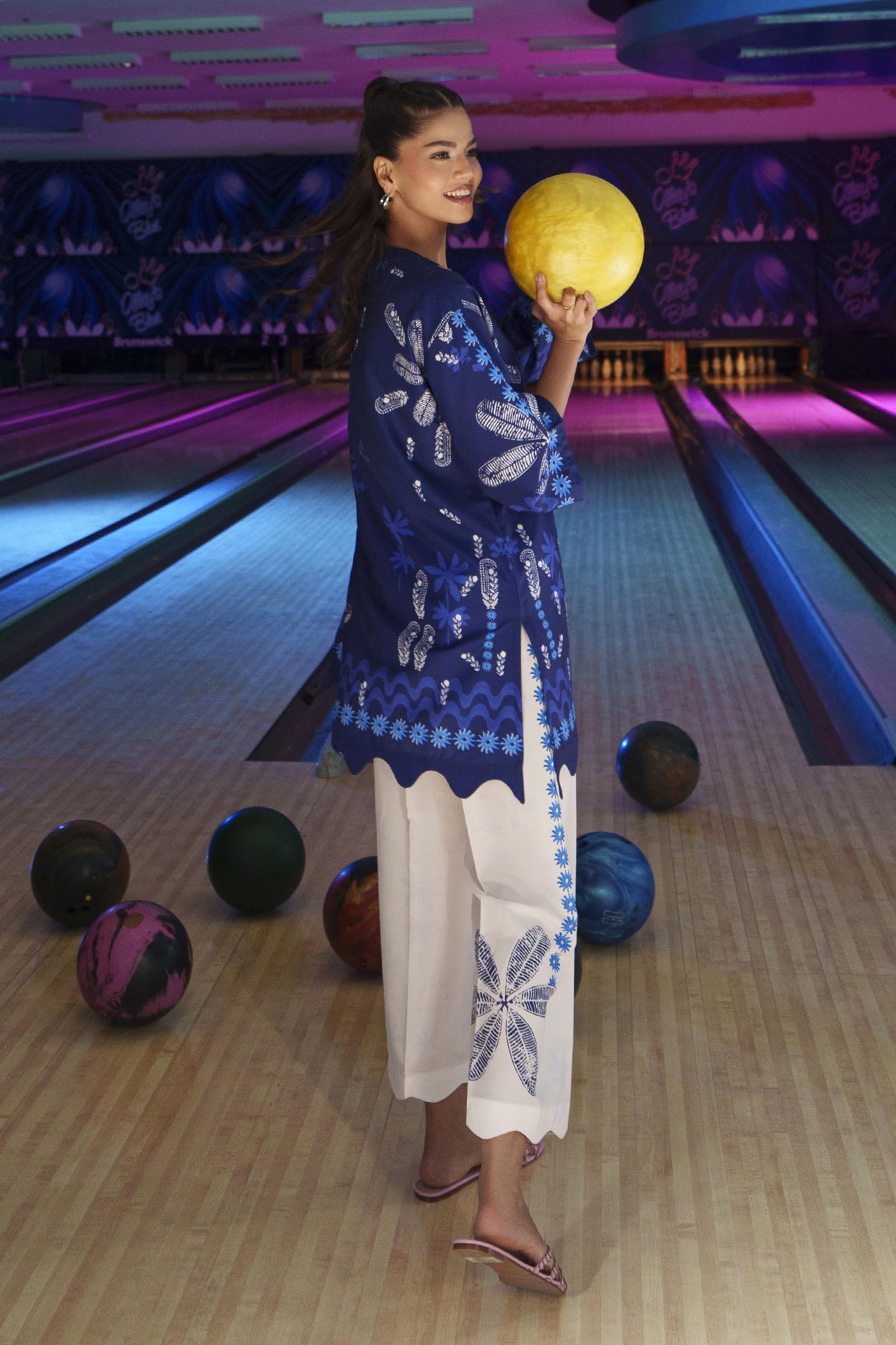 Stitched Printed Viscose Shirt + Culotte Secondary image