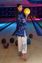 Stitched Printed Viscose Shirt + Culotte