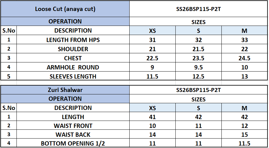 Size Chart