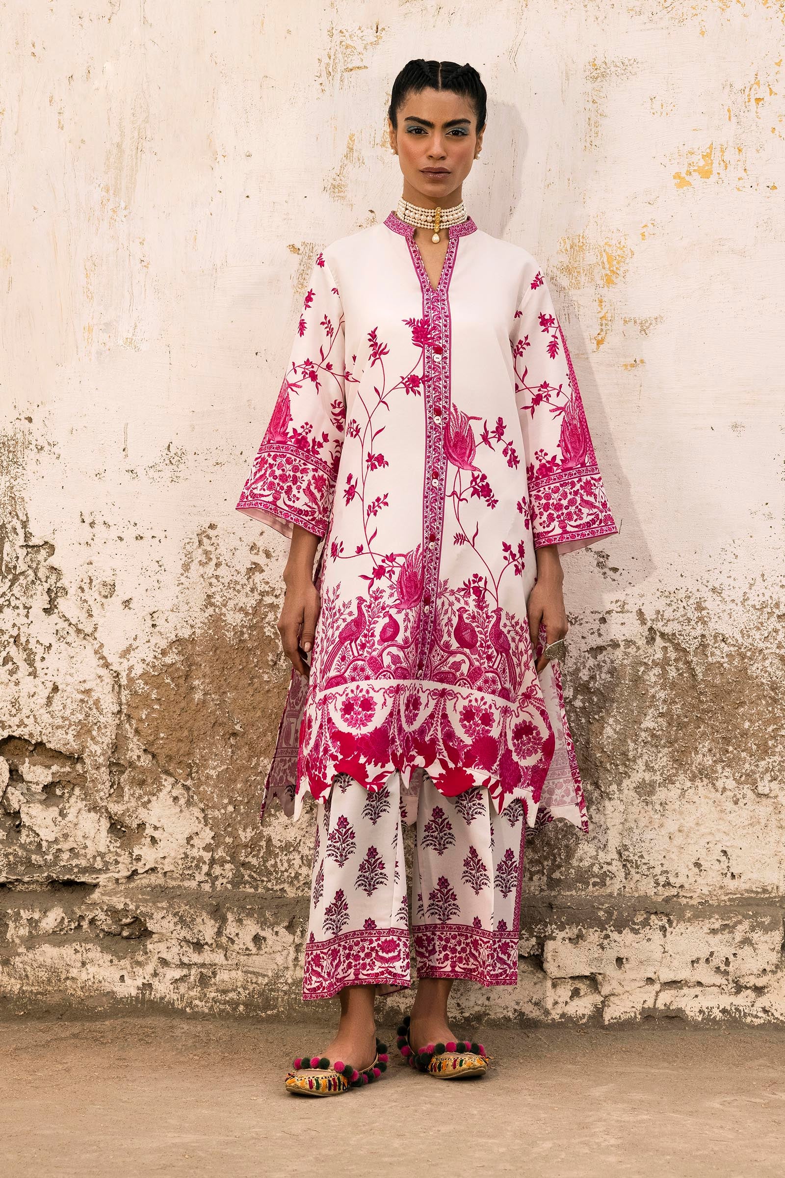 Stitched Printed Viscose Shirt + Culotte Main image