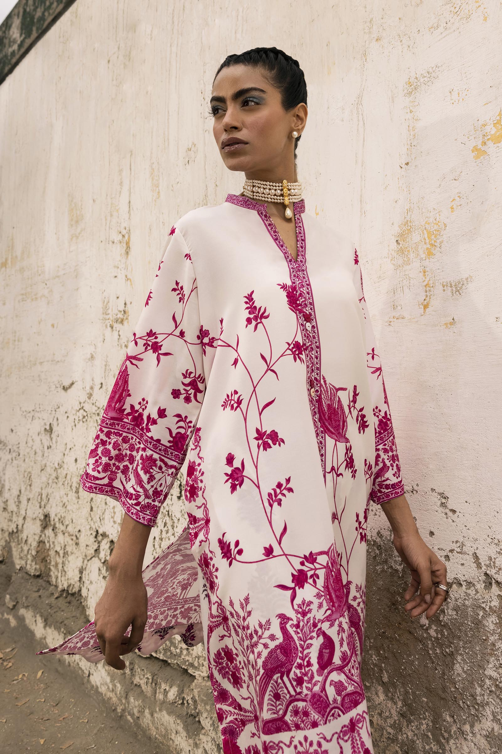Stitched Printed Viscose Shirt + Culotte