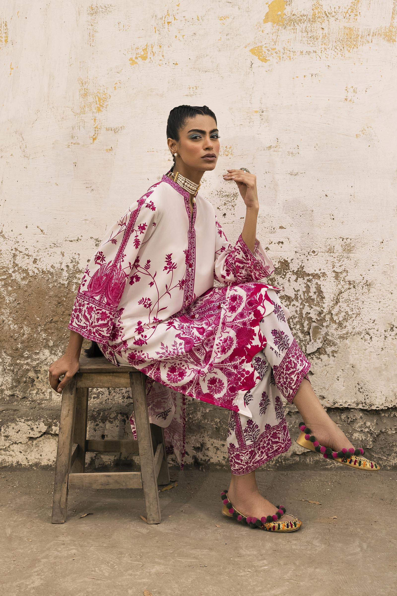 Stitched Printed Viscose Shirt + Culotte Secondary image
