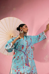 Stitched Printed Viscose Shirt + Bottom