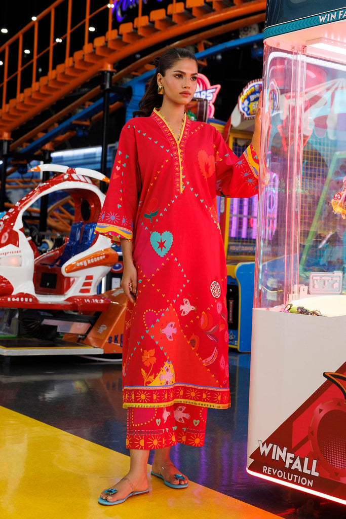 Stitched Printed Lawn Shirt + Culotte