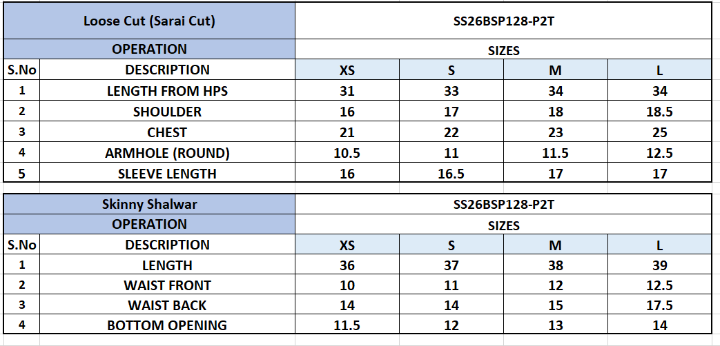 Size Chart